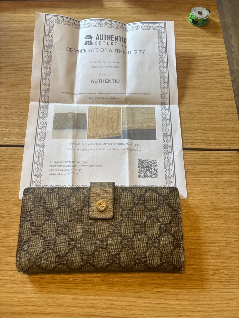 Gucci vintage limited Brown GG Supreme Continental Wallet with Gold-Tone Snap